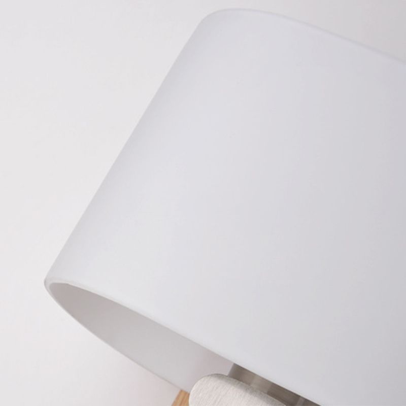 Oval Glass Shade Simplicity Wall Lamp Adjustable Spotlight Design Modern Style LED Bedside Reading Light with Wooden Base