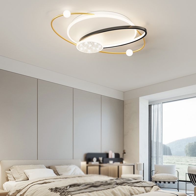 Geometry Shape Ceiling Light Fixtures Modern Style Metal 5 Light Ceiling Mounted Lights