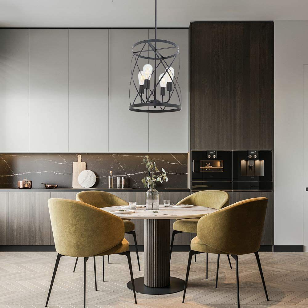 Accesorio de iluminación de lámpara de lámpara de estilo industrial 4 cabezas de lámpara de lámpara luz colgante para sala de estar