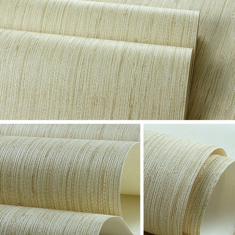 Solid Striped Wallpaper Roll Pastel Color PVC Wall Covering for Home Decor, 54.2-sq ft