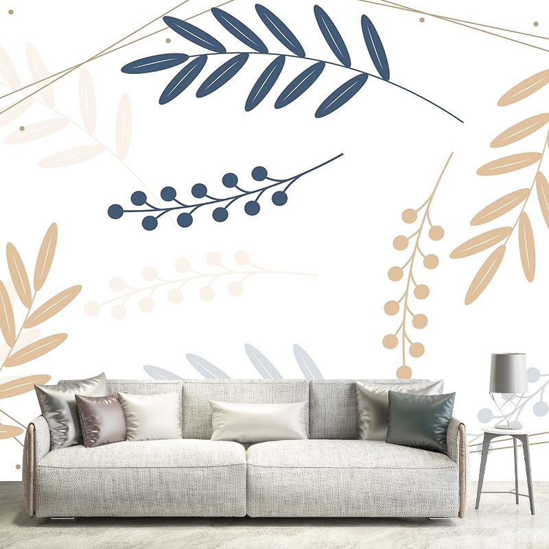 Modern Plant Wall Murals Stain Resistant Wall Art for Home,Waterproof and Antifouling