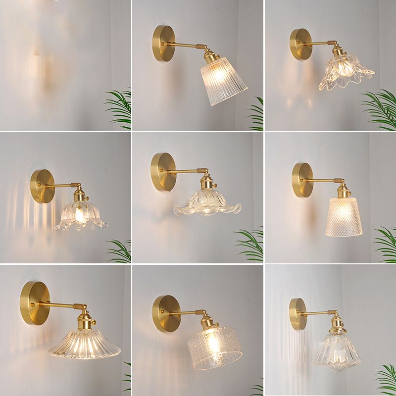 1-Light Geometric Wall Lights Modern Style Glass Wall Lighting Ideas