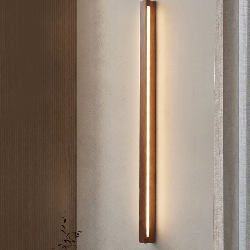 Wood Linear 1-Light Wall Sconce Contemporary Wall Mounted Lamp for Bedroom