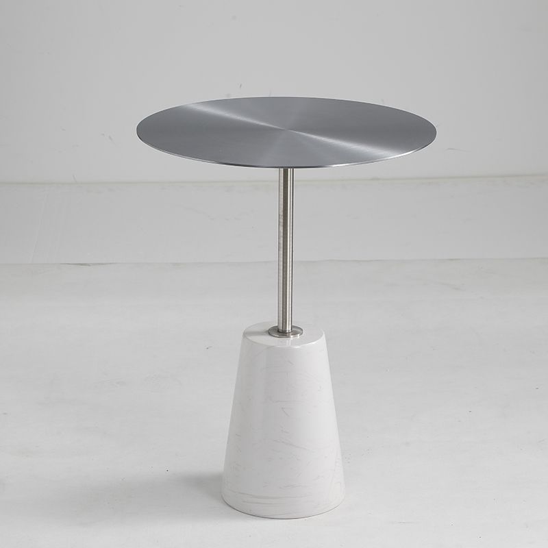 Contemporary  Pedestal End Table Metal Side Table  for Bedroom