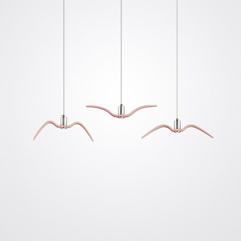 Seagull Shaped Pendant Light Kit Modern Style Metal LED Hanging Lamp for Dining Room