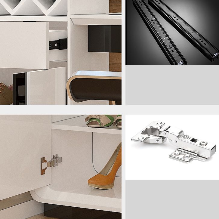 Contemporary Bar Stool and Table Set 2/3 Pieces White Rectangular