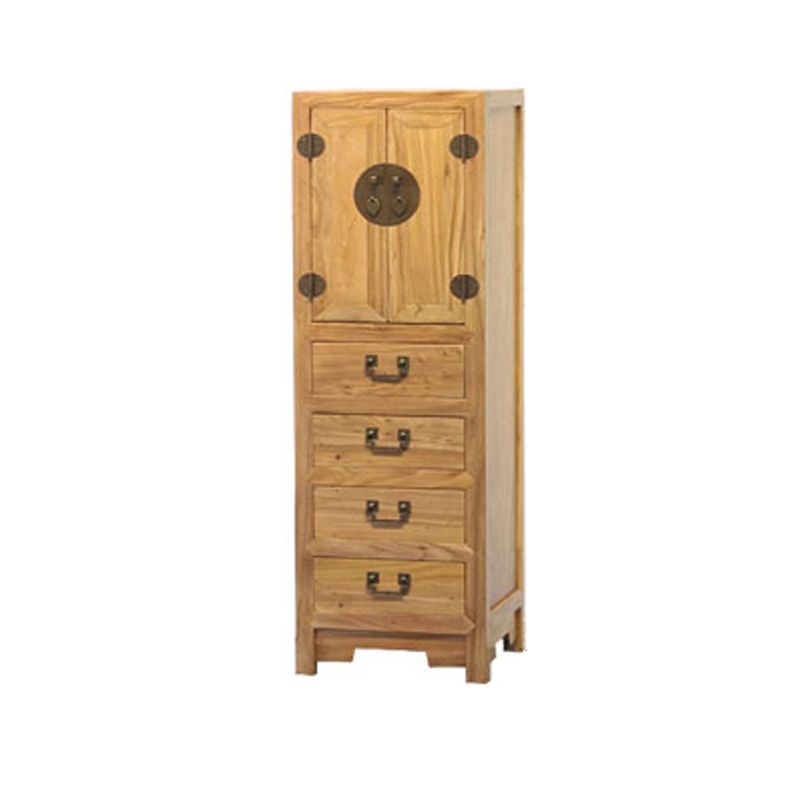 Modern Solid Wood Accent Chest Standard Ring Pulls Accent Cabinet