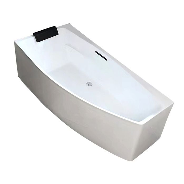 Modern Corner Acrylic Bathtub Soaking White Back to Wall Bath