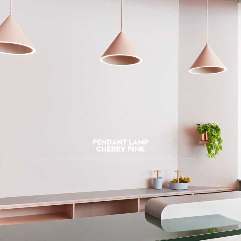 Makaroon -Mini -Anhänger -Leuchten -Leuchten -Aluminiumkegelform -Pendellampe zum Dinging -Tisch