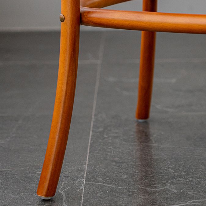 Contemporary 45" Height Backrest Solid Wood and Rattan Counter Stool