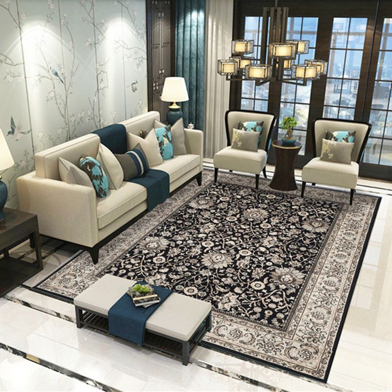 Dunkelroter Teppich gemischtes Graphenteppich nicht rutschfestem Teppich Waschbar Teppich für Wohnzimmer