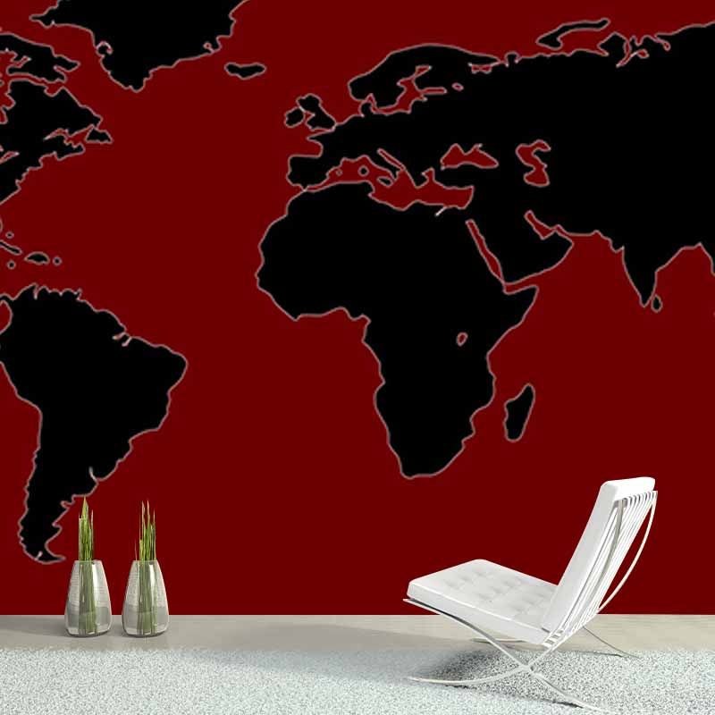 Illustration Stain Resistant Wall Mural Wallpaper Map Sitting Room Wall Mural