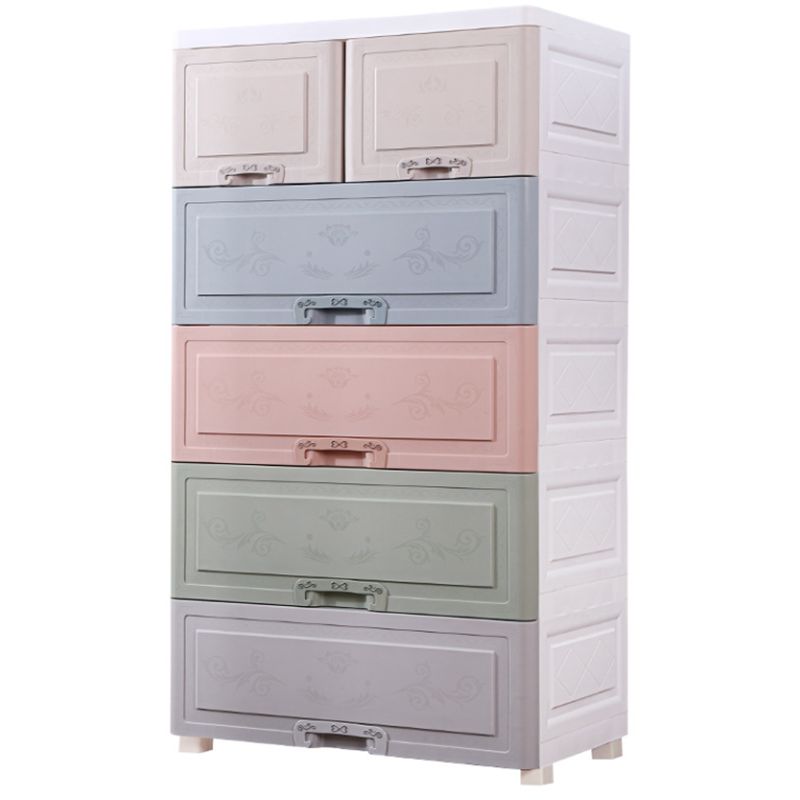 Scandinavian Vertical Kids Dresser Set 6 Drawers Baby Dresser