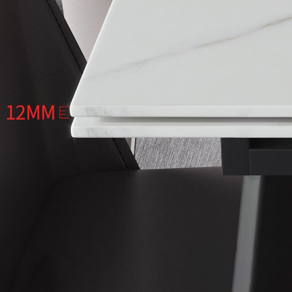 Modern Kitchen Foldable Dining Room Set with  Sintered Stone Top and Black Base Dining Furniture Set