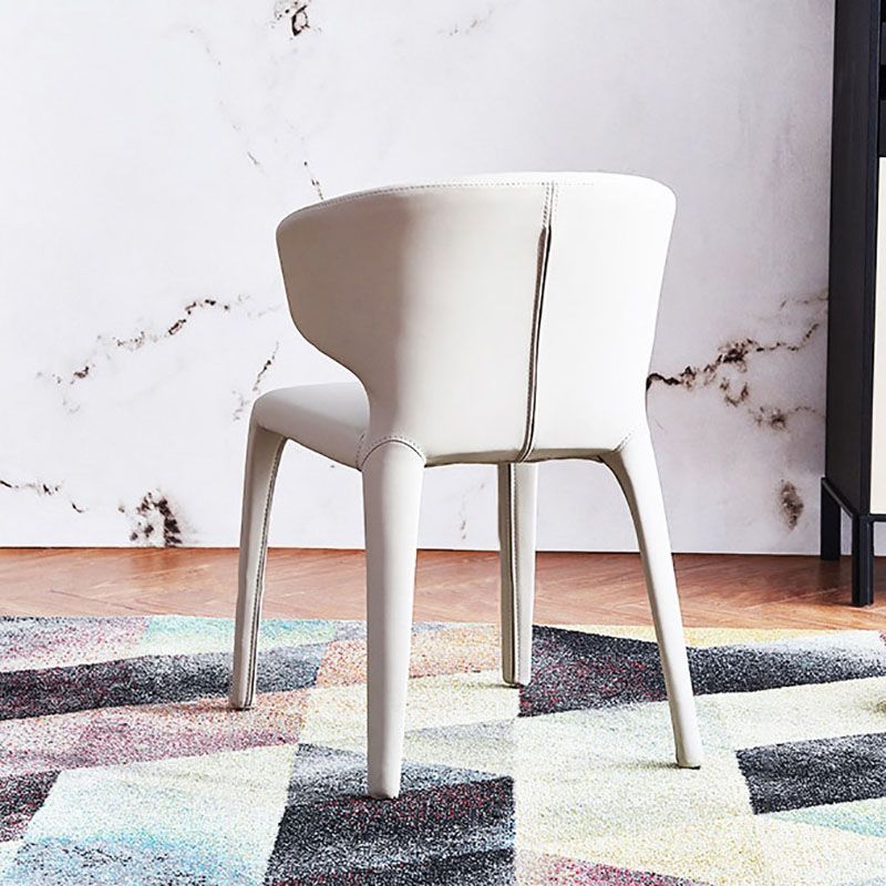 Sillas de comedor de cuero contemporáneas, sillas sin brazos con respaldo para el hogar