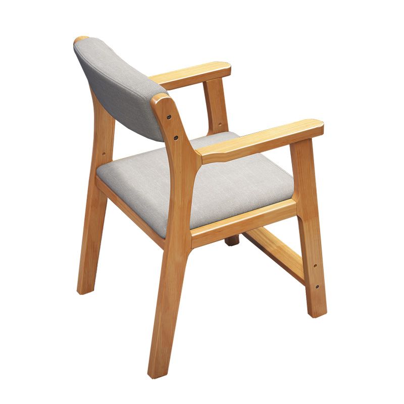 Contemporary Wood Side Chair Open Back Dining Side Arm Chair for Home Use