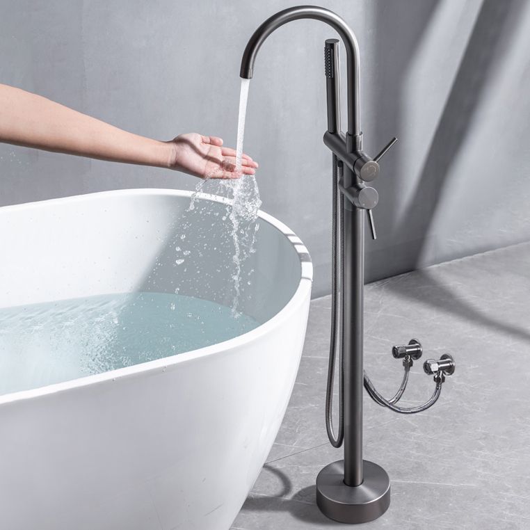 Floor Mounted Copper Freestanding Tub Filler Freestanding Rotatable Tub Filler Trim