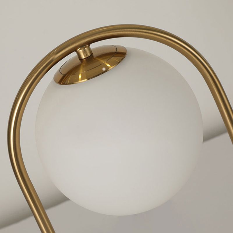 Milk Glass Spherical Night Stand Light Nordic 1 Head Table Light for Bedroom