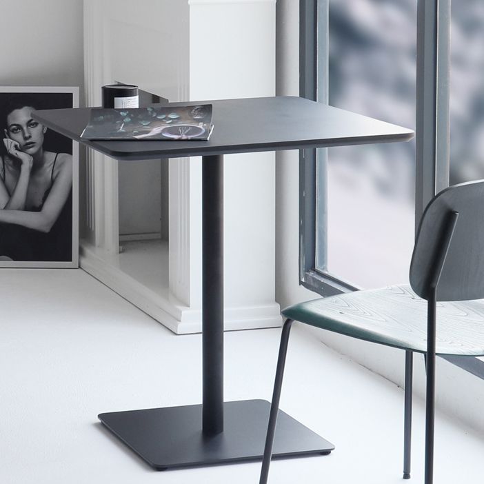 Square Pedestal Dinner Table Industrial Style MDF Dining Table for Indoor