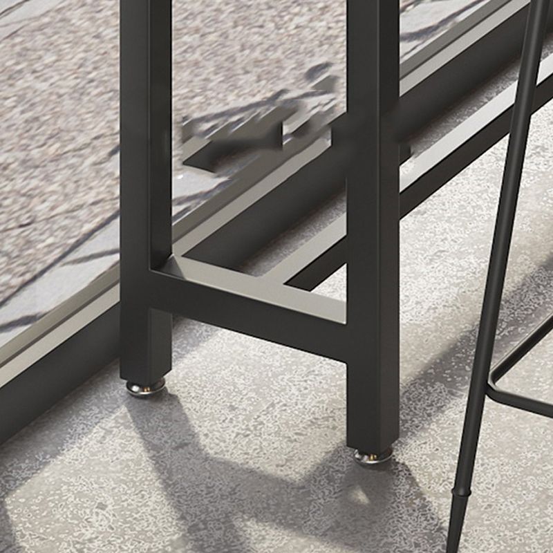 Modern 1/7 Pieces Bar Table Set Rectangle Wood Counter Table with High Stools for Cafe