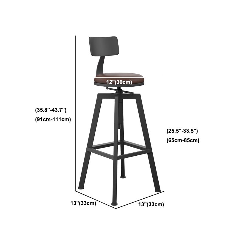 Round Metal Counter & Bar Stool Industrial Footrest Counter-height Stool
