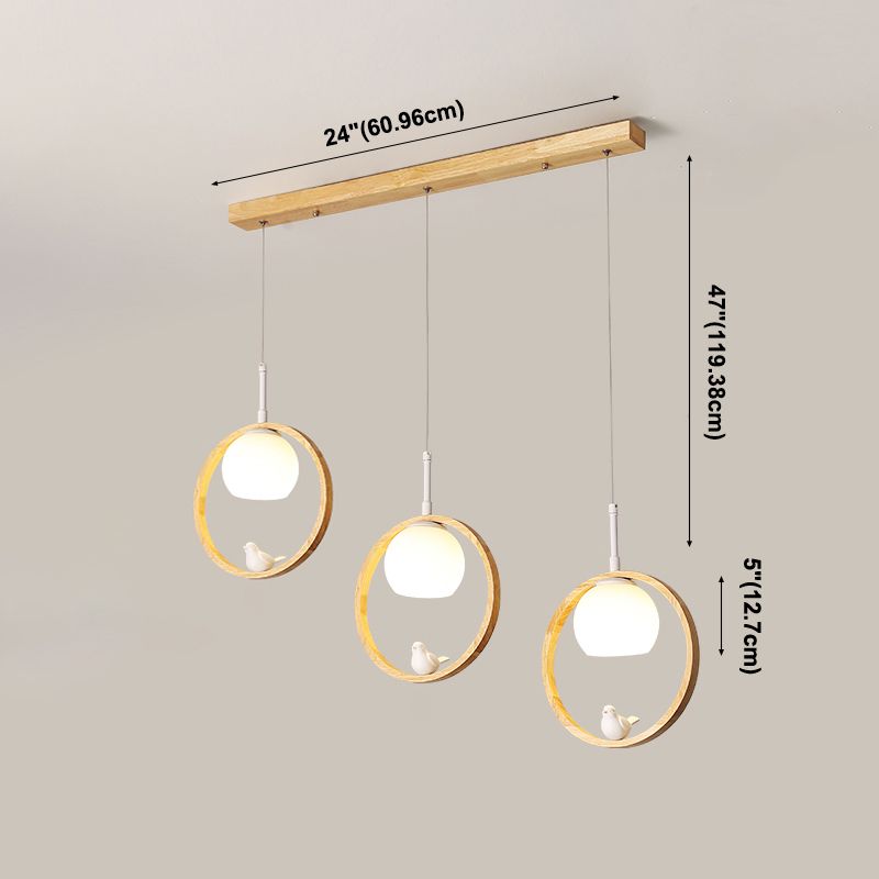 Luci a sospensione a sospensione rotonda lampada a sospensione bianca moderna con tonalità di vetro per ristorante