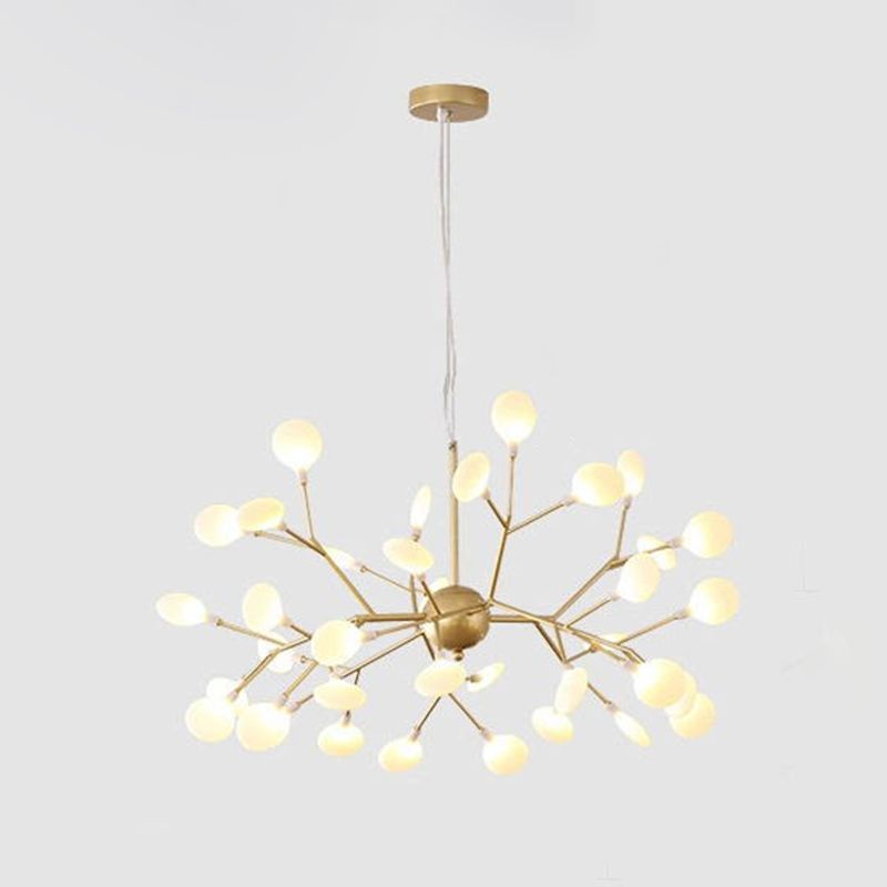 Multi Light Firefly Hanging Chandelier Modern Style Metal Hanging Lamp with Acrylic Shade