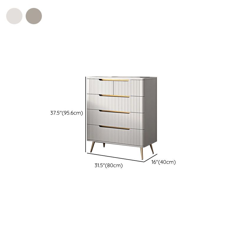 Glam Vertical Stone Storage Chest Bedroom White Chest with Drawers