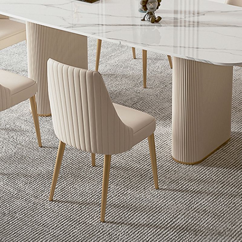 Glam Side Chair Dining Room Gold Legs Dining Armless Parsons Chair