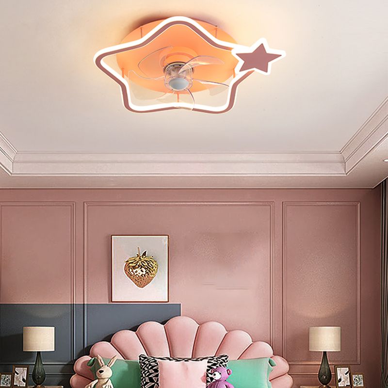 Metalen geometrische plafondventilatorverlichting moderne stijl multi -lights flush mount lampen