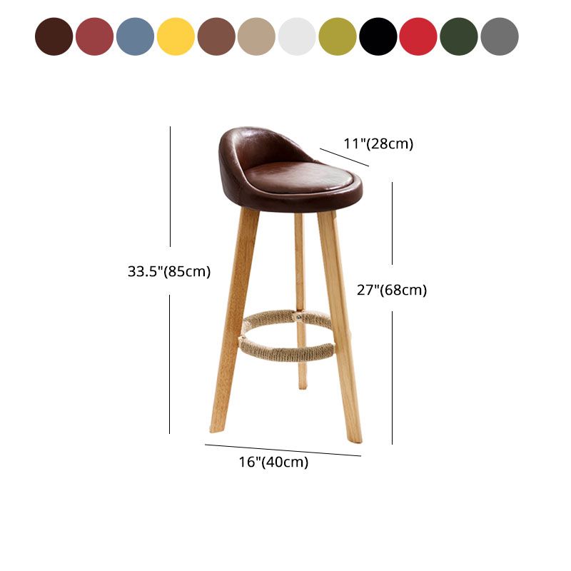 Scandinavian Restaurant Footrest Stool Matte Finish Upholstered Bar Stools