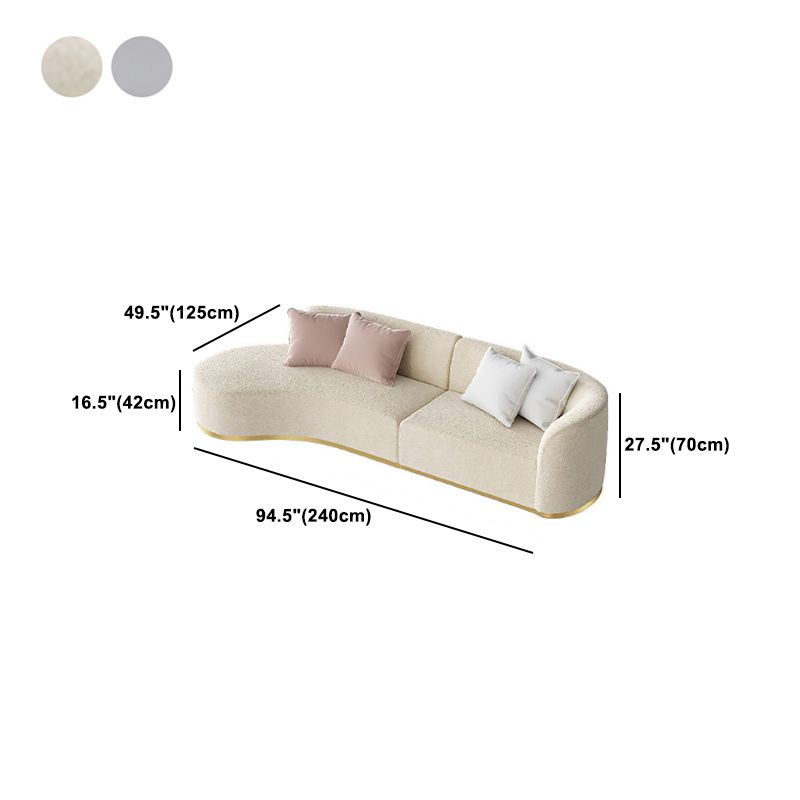 Tight Back Scandinavian Sectionals,27.5"H Wool One Arm Sectionals