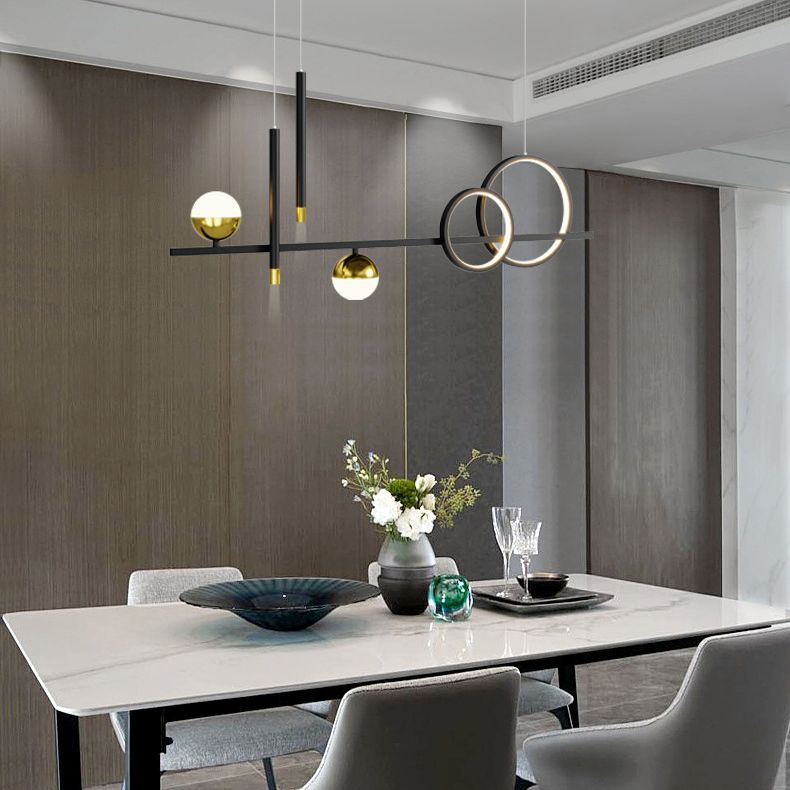 Lineair eilandhanger met 2-plekken LED Nieuw modern plafond hanglampje voor eetkamer