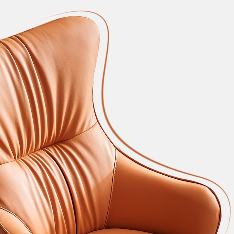 Contemporary Accent Armchair Faux Leather Barrel Accent Chair