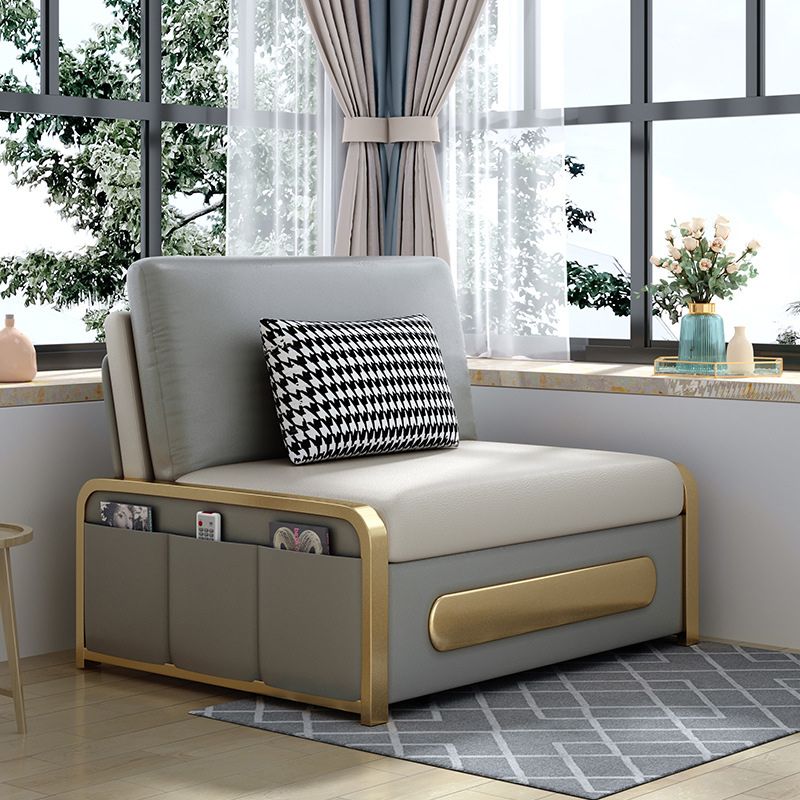 Square Arms Futon Foldable Pillow Included Cushion Back Sleeper Sofa