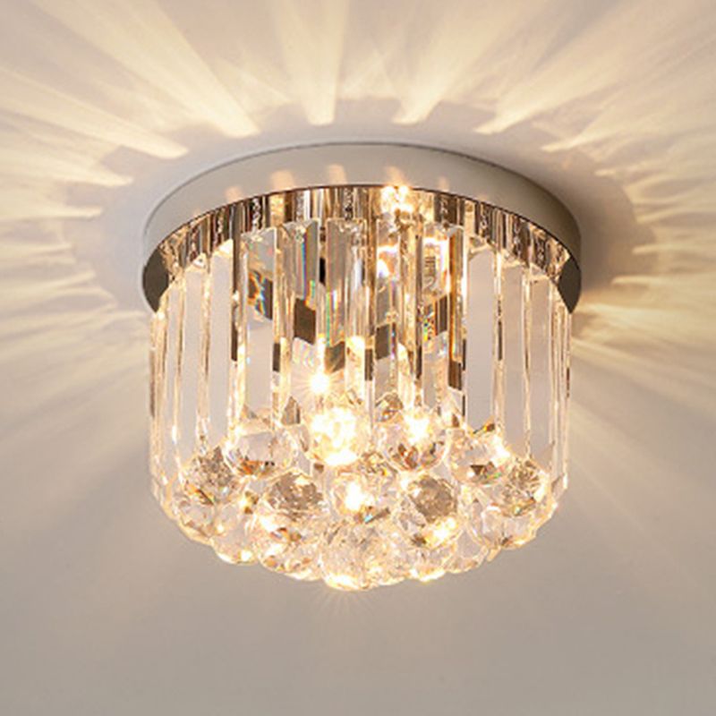 Modern Minimalist Ceiling Lamp Nordic Crystal Flush Mount Light Fixture for Bedroom