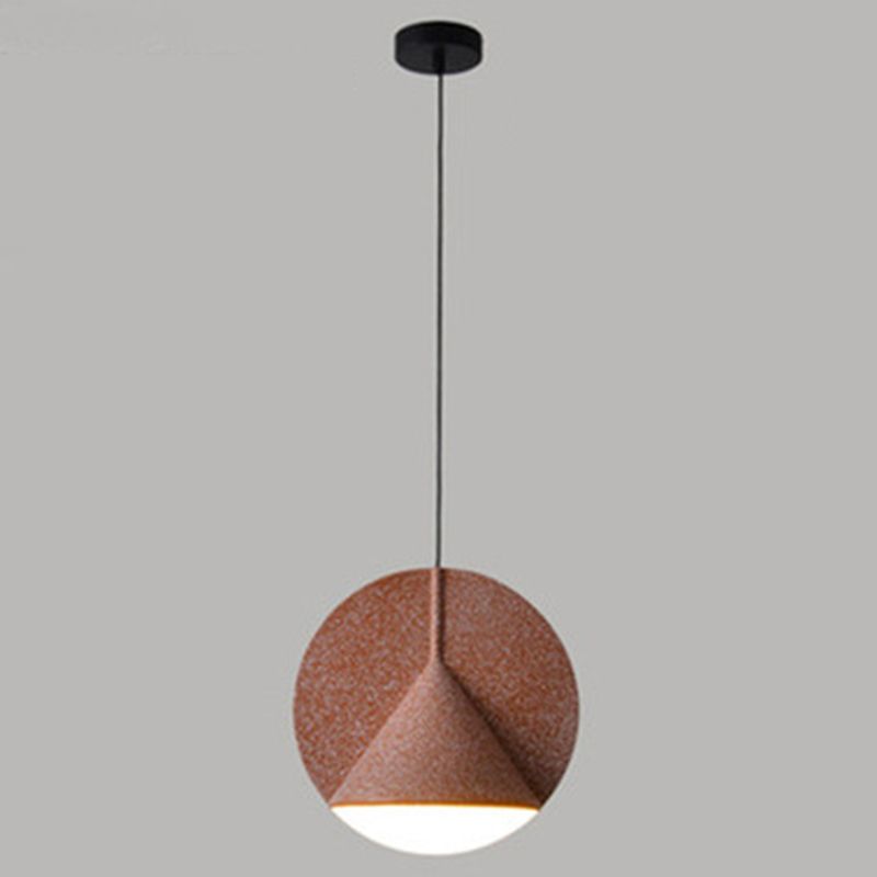 1-Light Round Shade Pendant Lamp Nordic Modern Style Resin  Hanging Lamp for Living Room