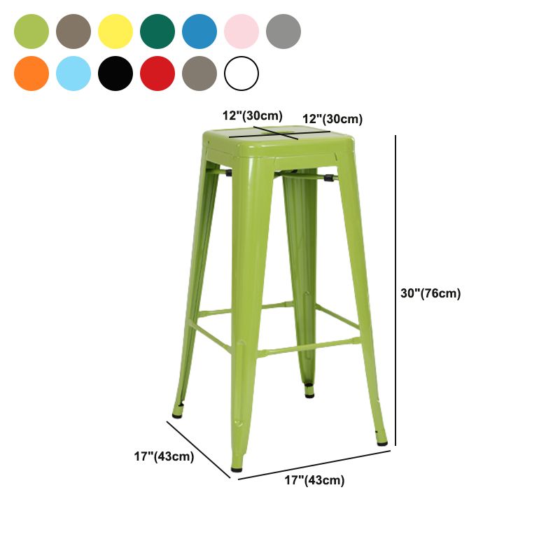 Industrial Square Backless Stool Folding Iron Bar Stool for Bristol