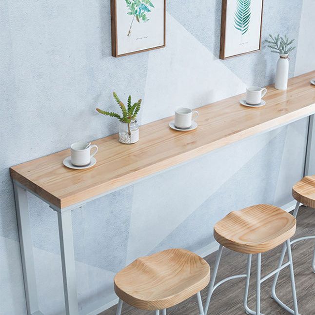 Rectangle Bar Table Contemporary Wood Bar Table with Trestle Base