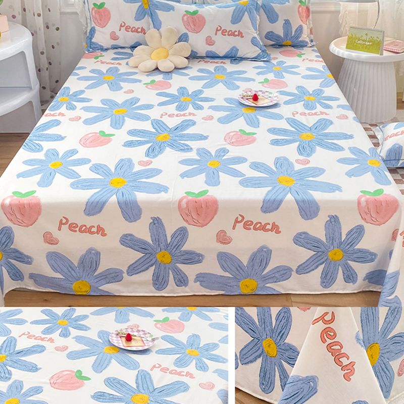 Cotton Bed Sheet Set Floral Modern Breathable Pillowcase For Bedroom