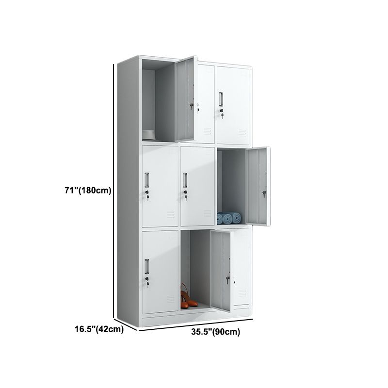 White Metal Cabinet for Bathroom Contemporary Storage Cabinet with Hinged Door