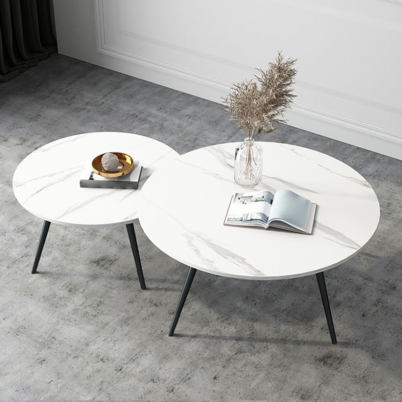 Slate Coffee Table Set Contemporary 4 Legs Coffee Cocktail Table