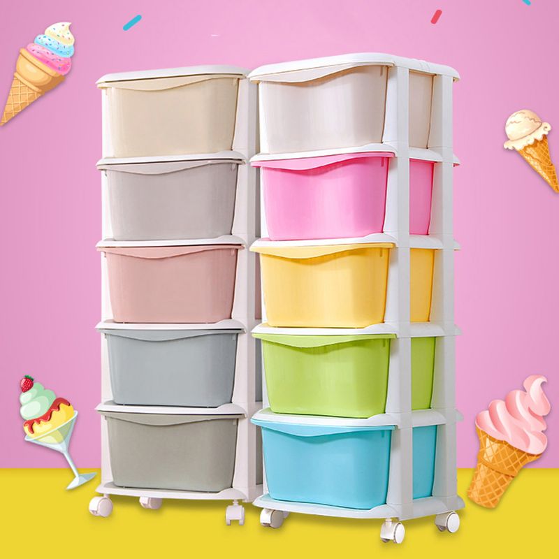 5-Drawer Storage Cabinet Contemporary Plastic Wardrobe Armoire