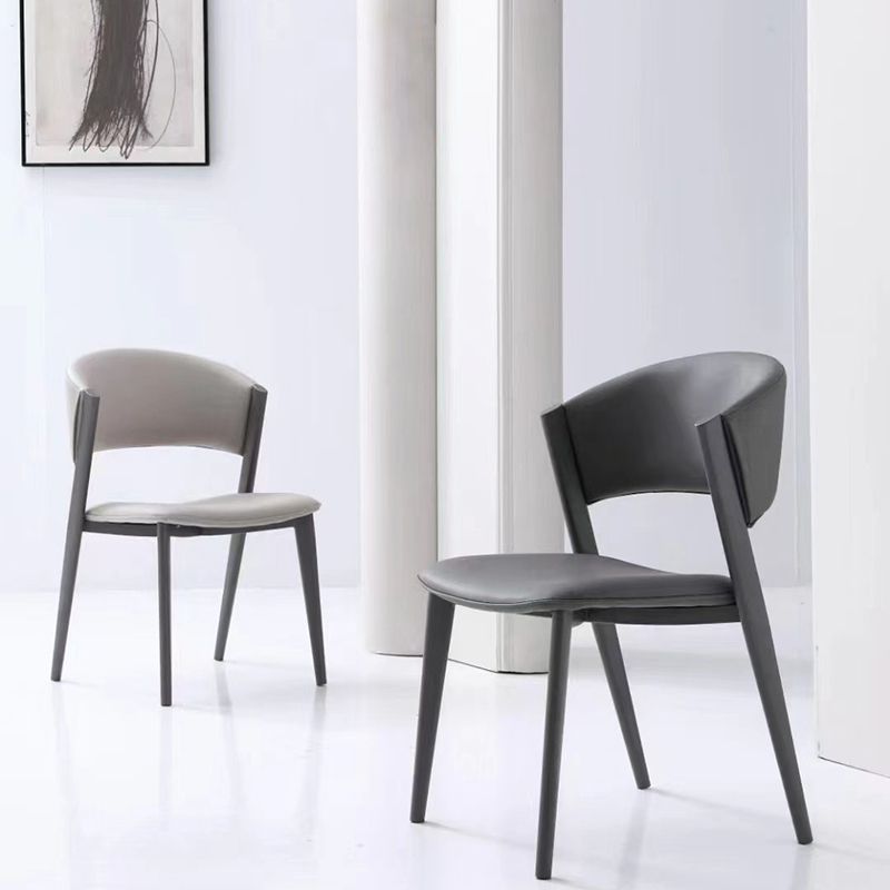 Modern Home Chair Open Back Dining Side Chair with Metal Legs