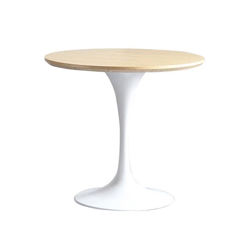 Modern Wood Tabletop Round Dining Table with Metal Tulip Base