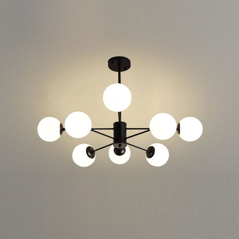 Sitting Room White Glass Chandelier Lighting Fixture Modern Chandelier Pendant Light