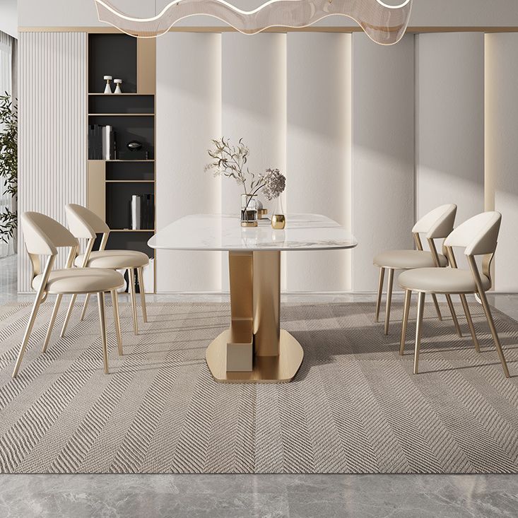 Nordic Glam Sintered Stone Rectangle Table Set 1/4/5/6/7/9 Pieces Dining Set