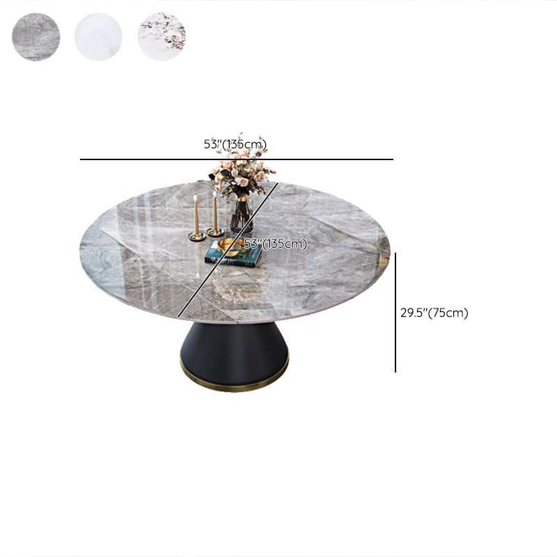 Sintered Stone Top Room Table Pedestal Dining Table for Kitchen