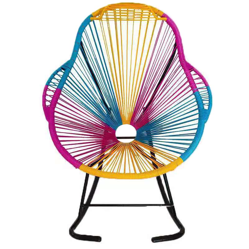 Modern Single Outdoor Rocking Chair Rattan Rocking Chair for Leisure