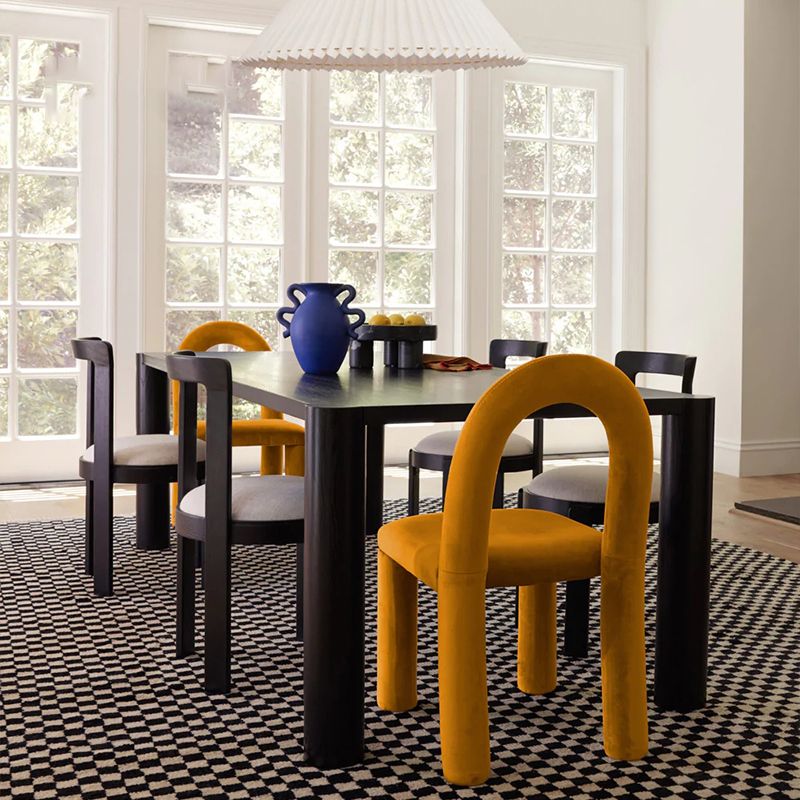 Modern Simple Armless Dining Chairs Wooden Frame Open Back Dining Chairs for Dining Room